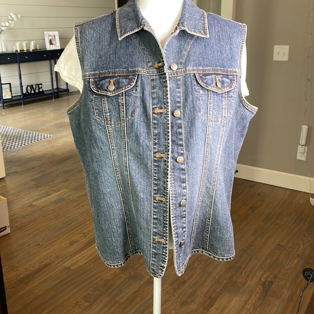 Chico’s brand Jean jacket vest size 1X